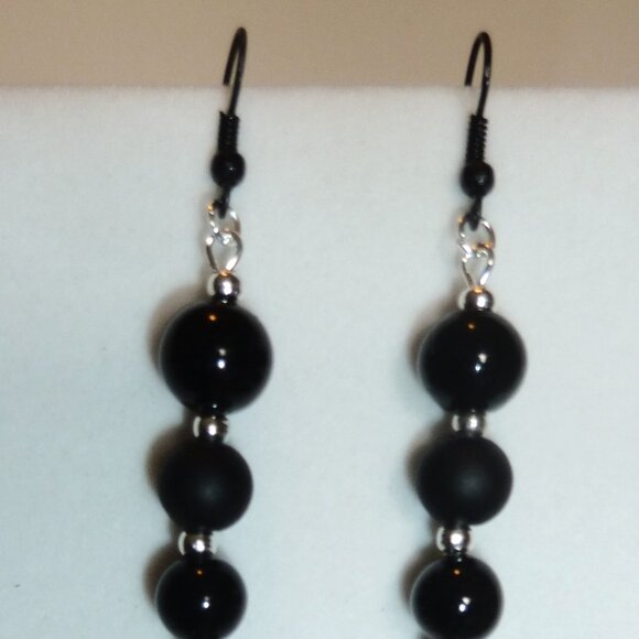 No 997 Handmade earrings with Tibetan silver charms and polished stones - Picture 2 of 2